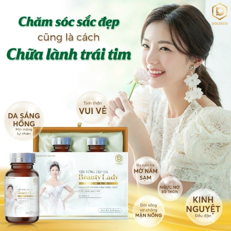 BEAUTY LADY GOLD 3 Công dụng của viên uống đẹp da BEAUTY LADY GOLD