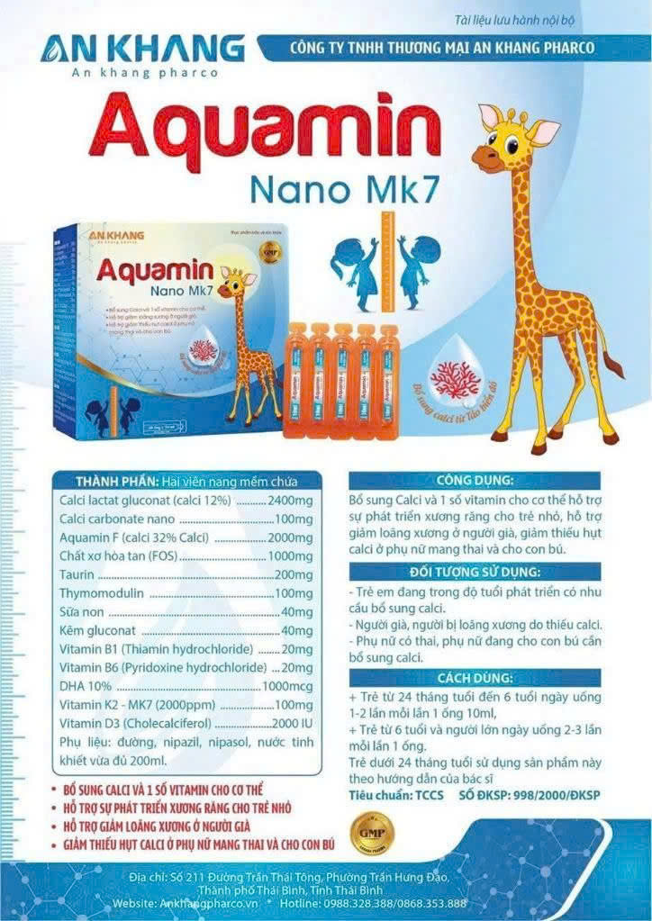 AQUAMIN NANO MK7 4 Thành phần nổi bật trong AQUAMIN NANO MK7