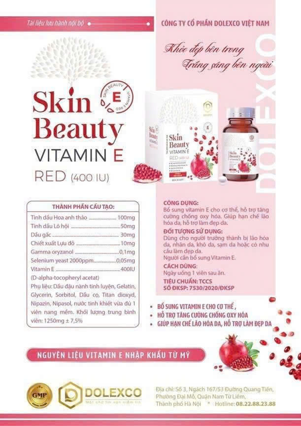 SKIN BEAUTY VITAMIN E RED 2 Thành phần chi tiết của SKIN BEAUTY VITAMIN E RED
