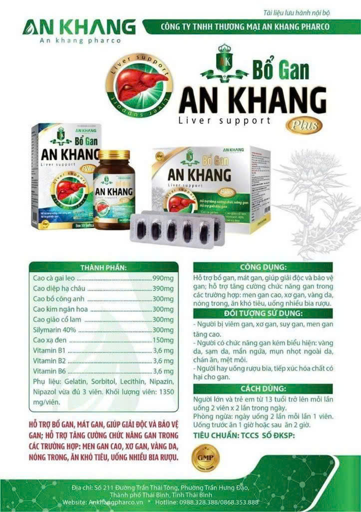 BỔ GAN AN KHANG PLUS 3 Thành phần của Bổ Gan An Khang