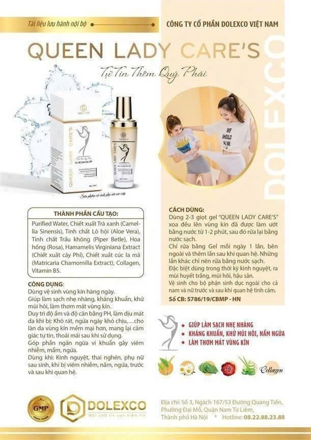 GEL VỆ SINH QUEEN LADY CARE'S 2 Thành phần chính của Gel Vệ Sinh Queen Lady Care's