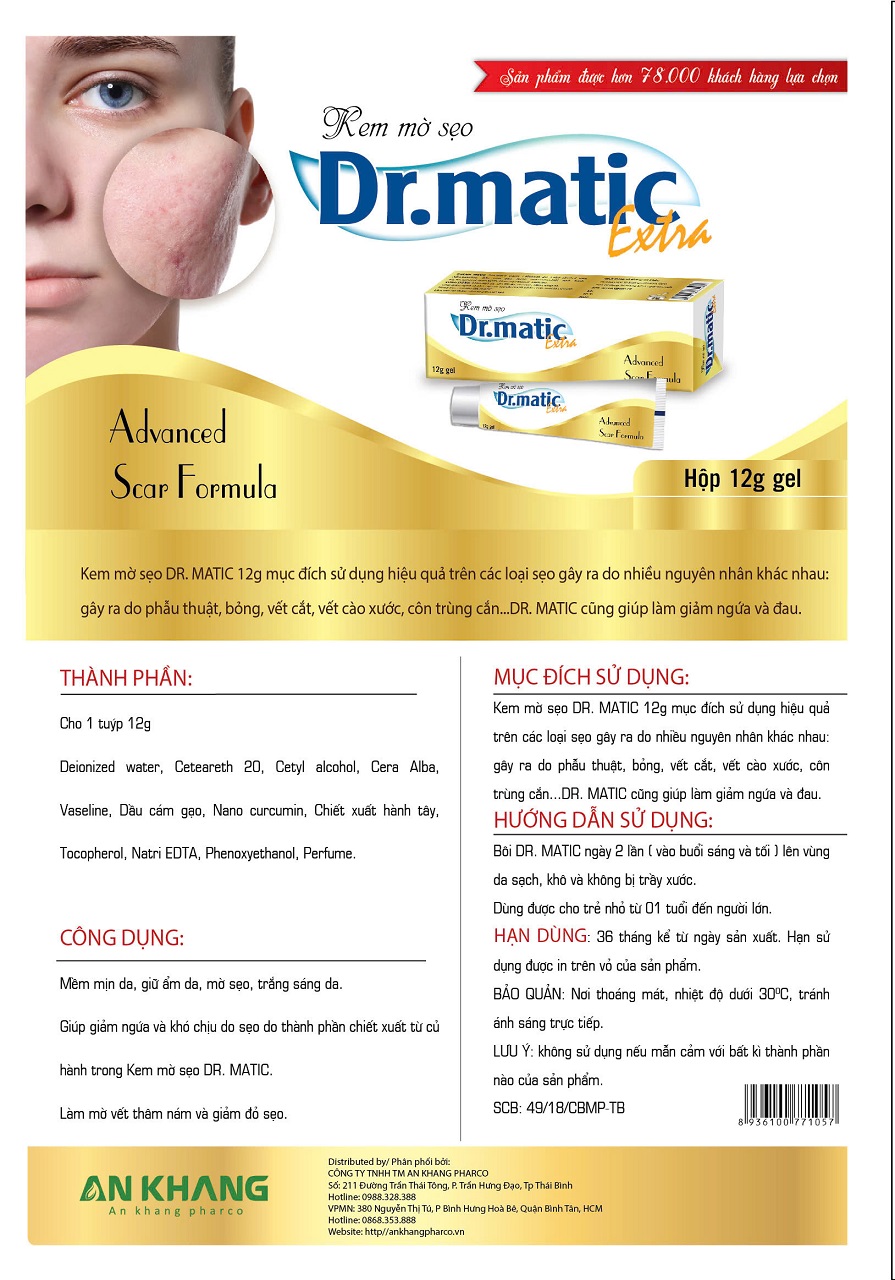 Thành phần nổi bật của kem mờ sẹo Dr.Matic Extra