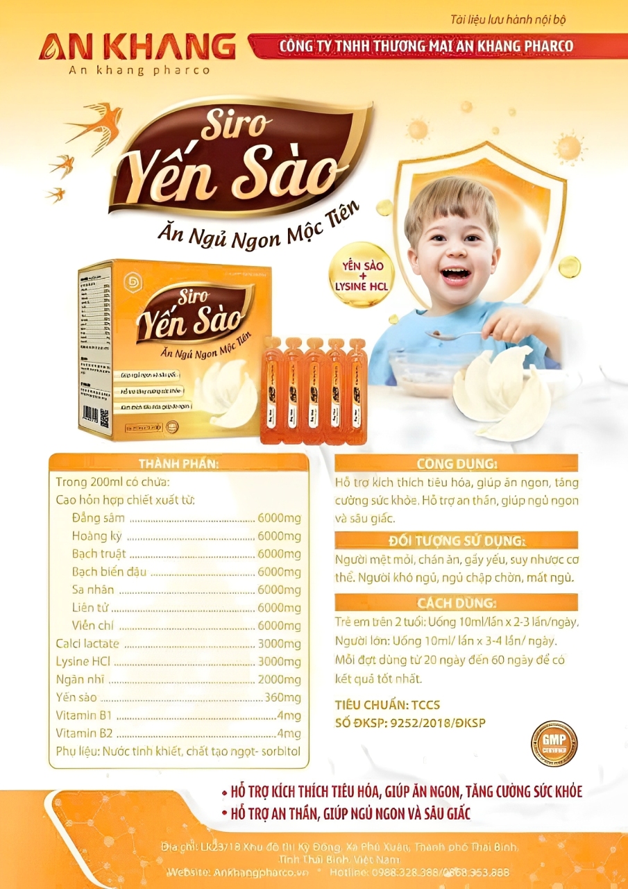 SIRO YẾN SÀO ĂN NGỦ NGON 1 Chi tiết thành phần của siro yến sào ăn ngủ ngon Mộc Tiên